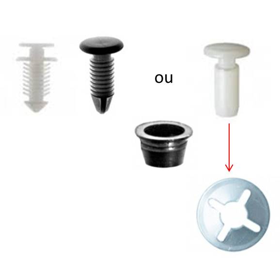 10 Agrafes,Clips Garniture hayon arrière PEUGEOT 205 GTI
